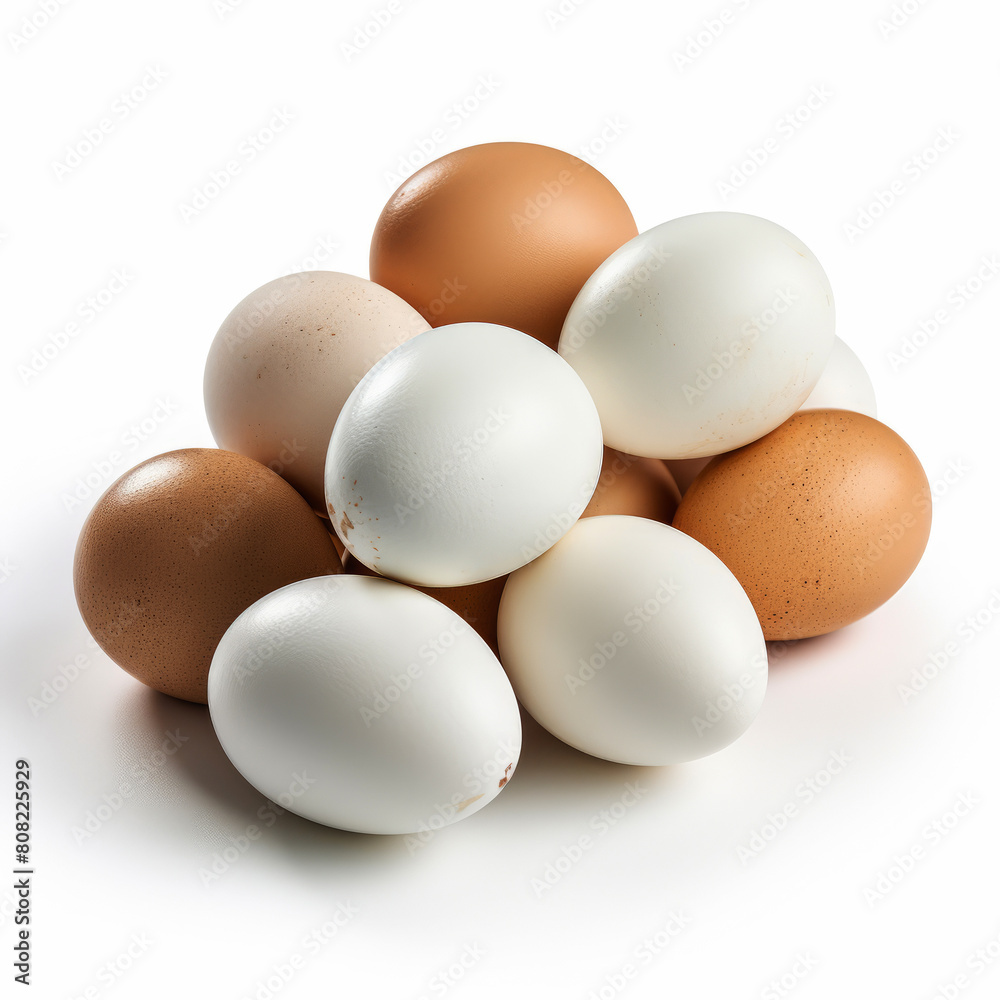 generated illustration of chicken eggs isolated on white background generated illustration of chicken eggs isolated on white background