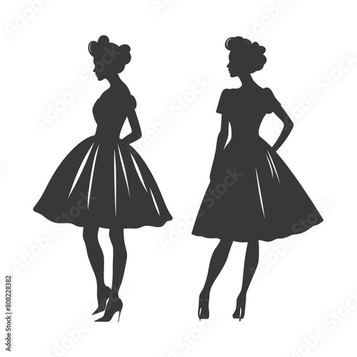 Silhouette women dresses black color only