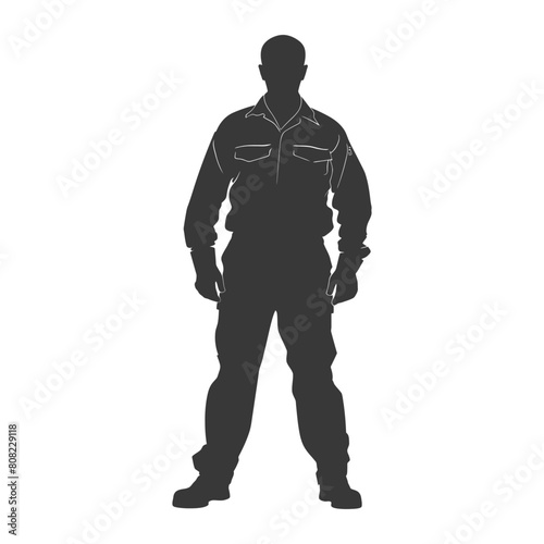 Silhouette Man Workers wearing jumpsuit black color only © NikahGeh