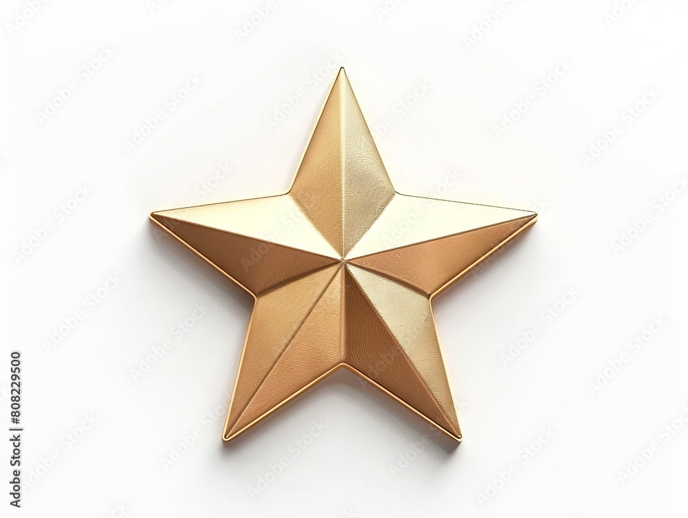Fototapeta premium Gold star on white background.