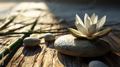 Geisteszustände, Meditation, Feng Shui, Entspannung, Natur, Zen-Konzept, Zen Steine, Lotus