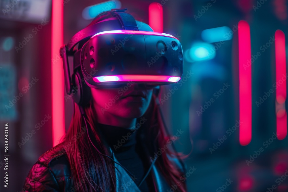 People Using Virtual Reality Technology created with Generative AI People Using Virtual Reality Technology created with Generative AI