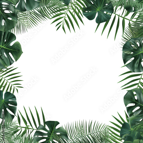 Square frame from tropical plants isolated on white background  5 .png