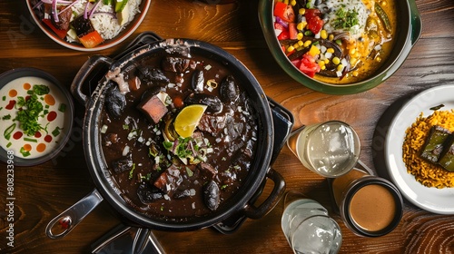 feijoada, A meal shared with family and friends, enjoyed with a caipirinha on the side