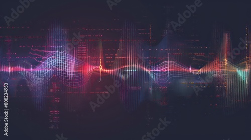 graphic sound waves, colors dark background photo