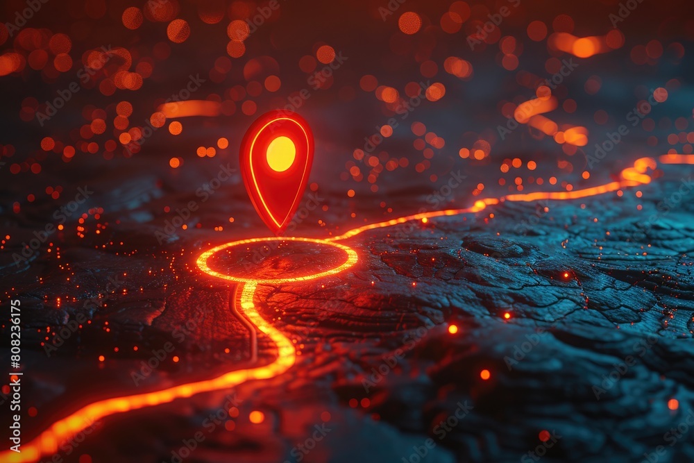 Destination Spotlight: Vivid Red Marker on Digital Display Destination Spotlight: Vivid Red Marker on Digital Display
