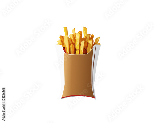 Eine Portion knusprige Pommes in einer Verpackung
