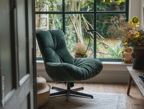 modern recliner velvet chair in a modern soho home © BALLERY ART