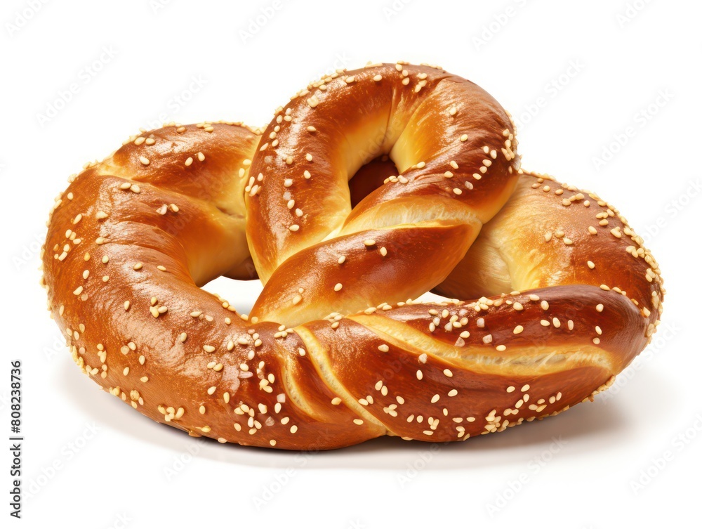 big pretzel isolated on white background