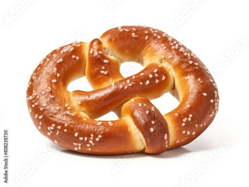 big pretzel isolated on white background