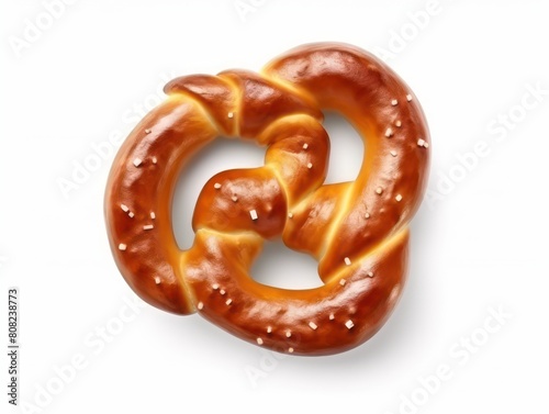 big pretzel isolated on white background