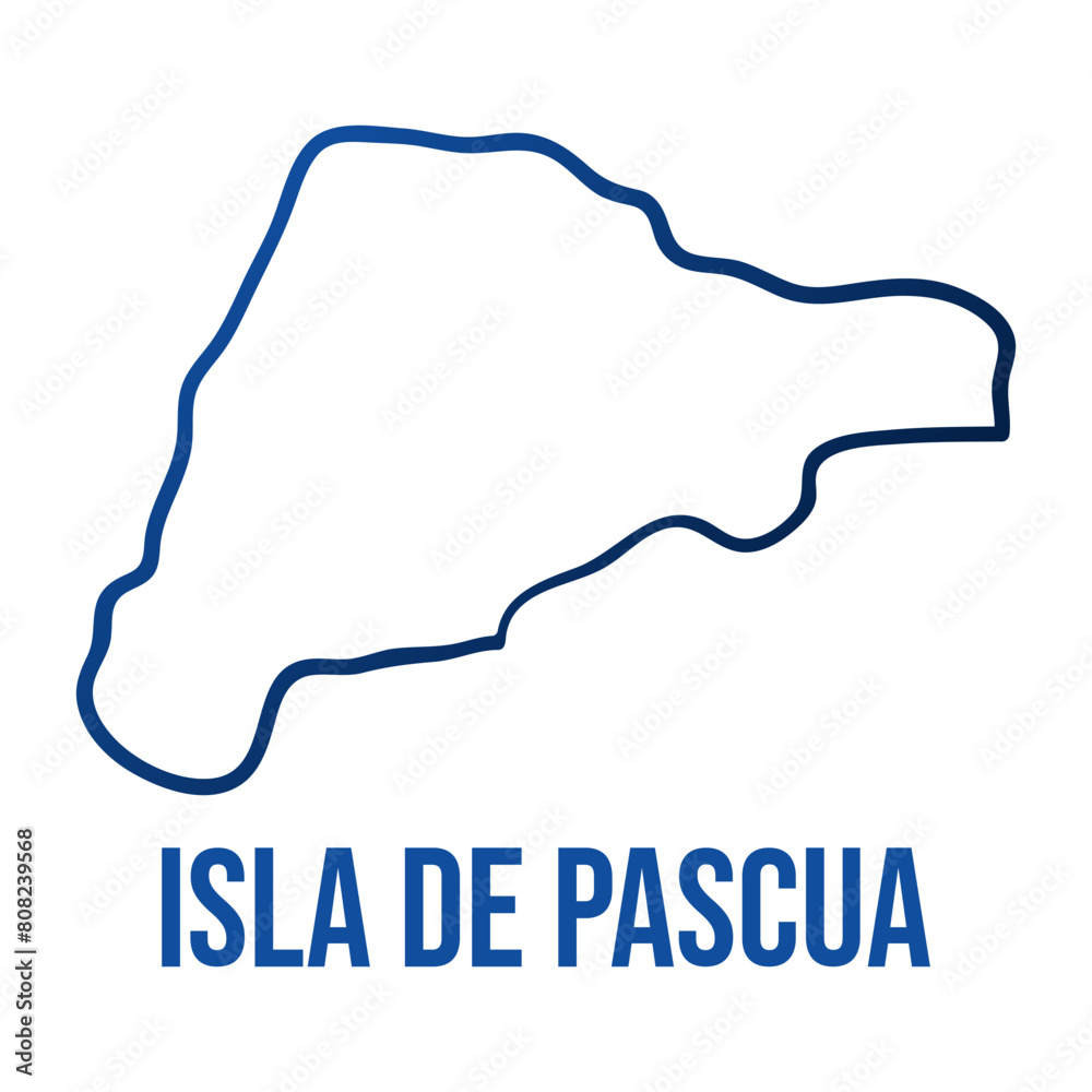 Easter Island (Isla de Pascua) simplified outline map Easter Island (Isla de Pascua) simplified outline map