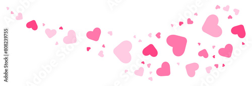 Pink heart particle simple decoration. Vector illustration.	