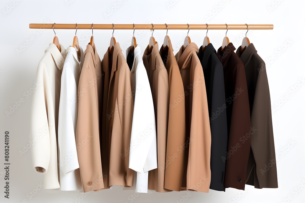 Row of clothes are hanging on a rack in a dark room Banner for website
Row of clothes are hanging on a rack in a dark room Banner for website