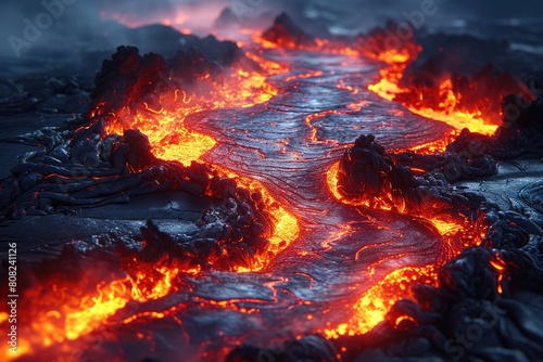 Midnight Inferno: Capturing Nature's Molten Marvel