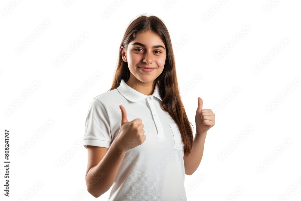Confident Office Professional Giving Thumbs Up Confident Office Professional Giving Thumbs Up