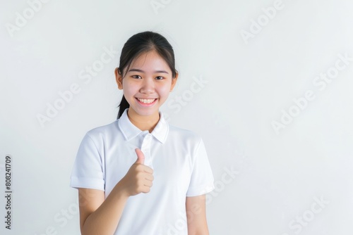 Successful Businesswoman in White Polo Shirt