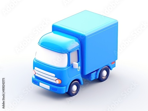 blue truck 3d, lorry design icon