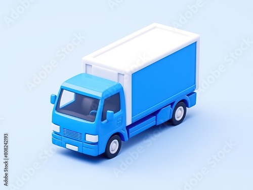 blue truck 3d, lorry design icon