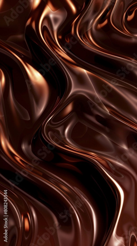 Rich chocolate brown waves styled as abstract flames ideal for a cozy inviting background