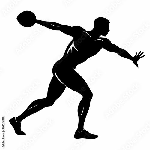a minimal Discus thrower against a solid white background (5)