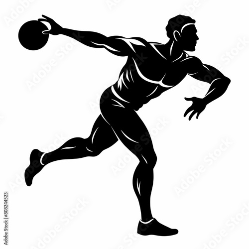 a minimal Discus thrower against a solid white background (4)