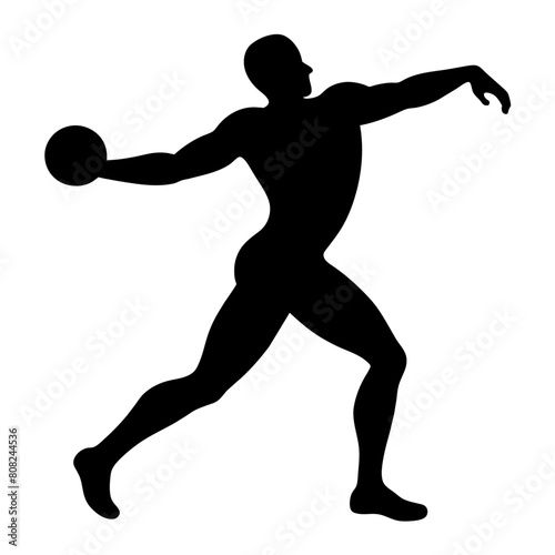 a minimal Discus thrower against a solid white background (6)