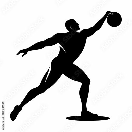a minimal Discus thrower against a solid white background (7)