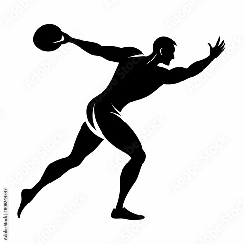 a minimal Discus thrower against a solid white background (13)