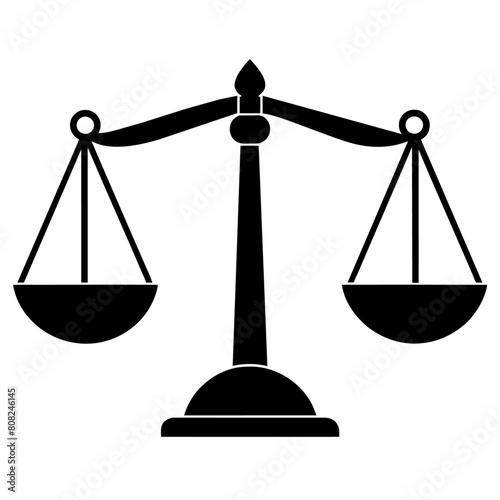 weight balance scale silhouette on a solid white background (10)