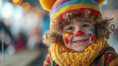 Little Girl With Clown Makeup