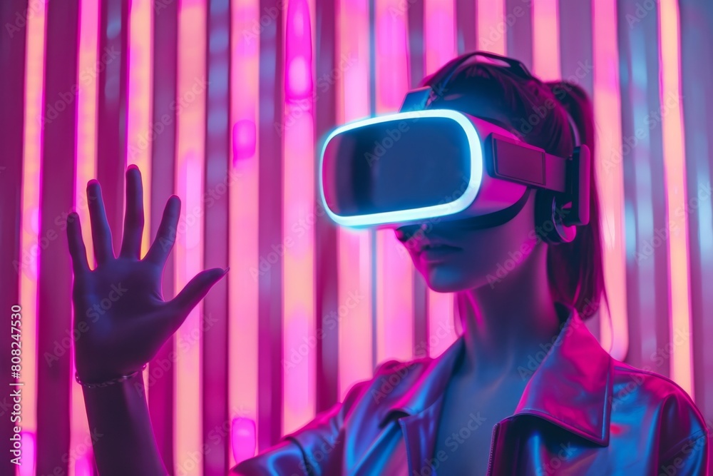 People Using Virtual Reality Technology created with Generative AI