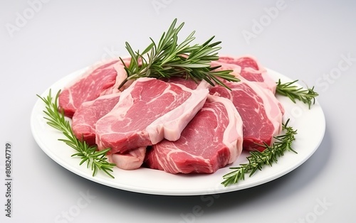 Transparent Background with Mutton Meat