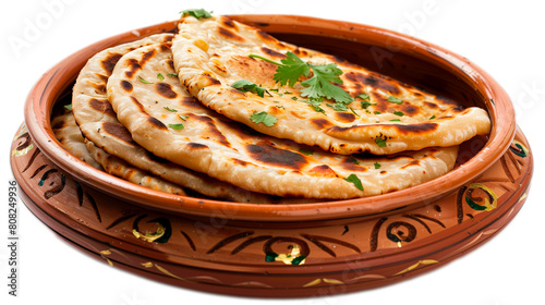 Roti, Naan, Chapati, Paratha, Poori, Bhatura, Kulcha, Phulka, Missi Roti, Tandoori Roti, indian and pakistan cousine, asian food, kitchen on white isolated background, pastry, bakery, restaurant menu