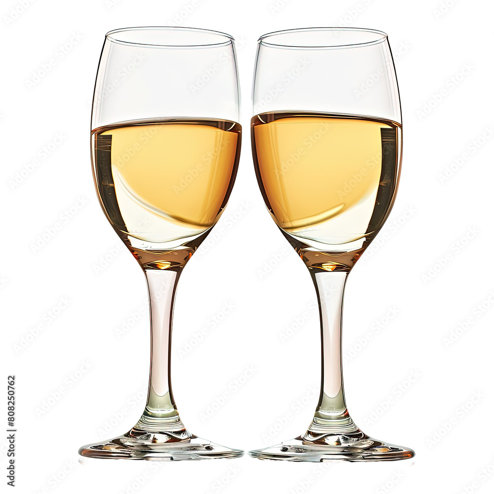 Wine Glasses Cheers Moment on transparent or white background Wine Glasses Cheers Moment on transparent or white background
