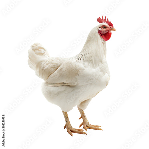 White chicken on transparent or white background