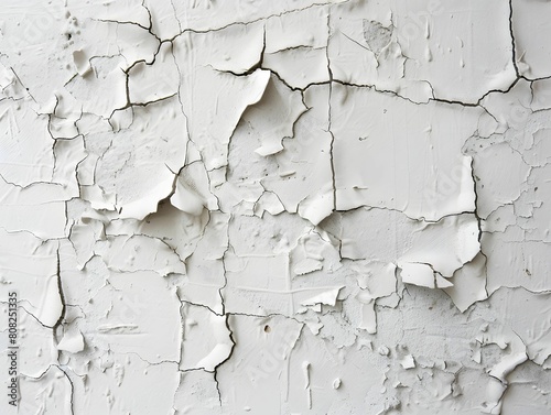 Peeling white paint on a wall