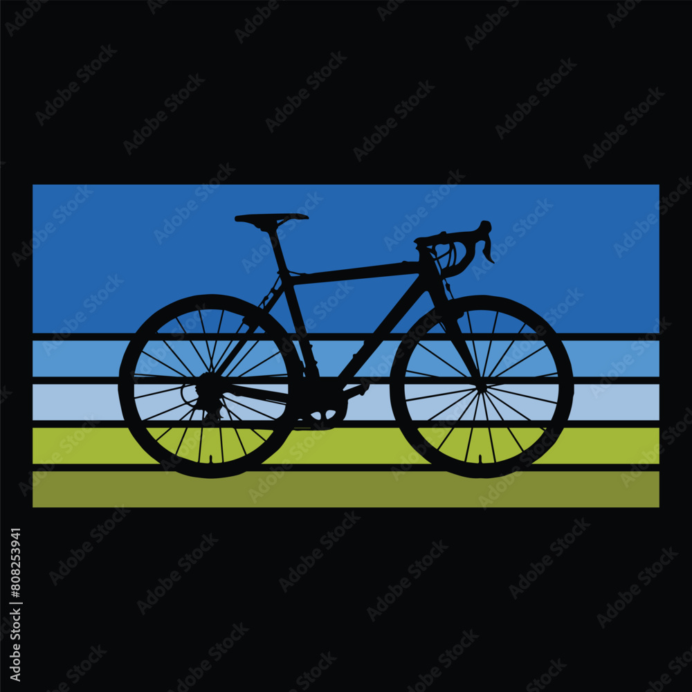 Fototapeta premium a bicycle is on a window with a blue and blue background.