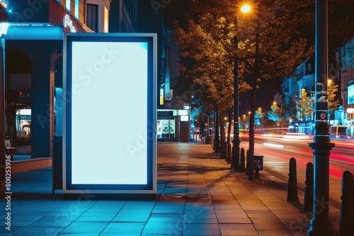 Promotional Advertising banner space outdoor. City poster. Generate Ai