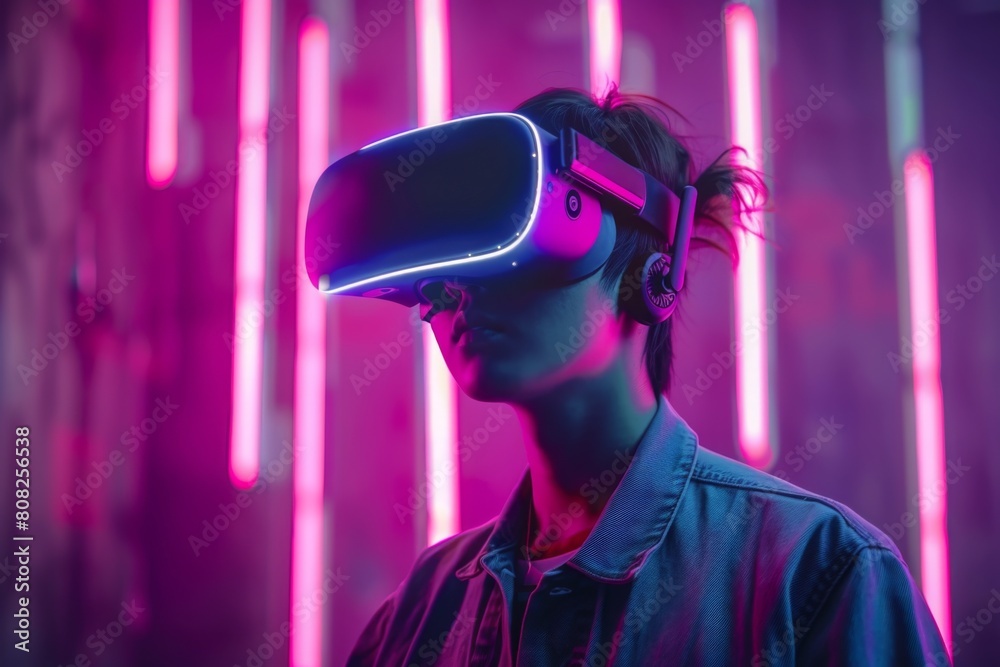 People Using Virtual Reality Technology created with Generative AI People Using Virtual Reality Technology created with Generative AI
