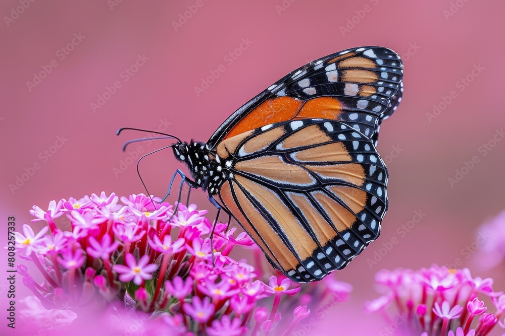 Fototapeta premium Butterfly Resting on Flower Petals