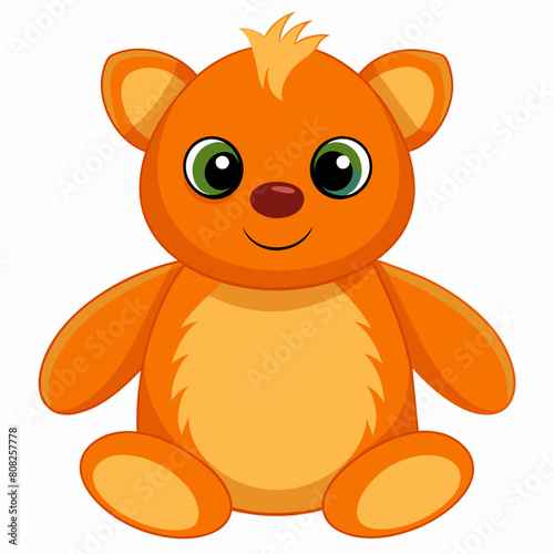 A orange softy toy on white background   