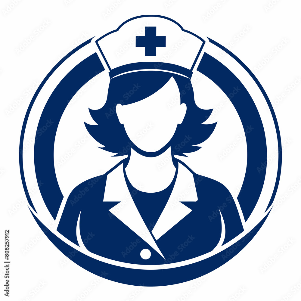 Nurse logo icon vector silhouette on white background Nurse logo icon vector silhouette on white background