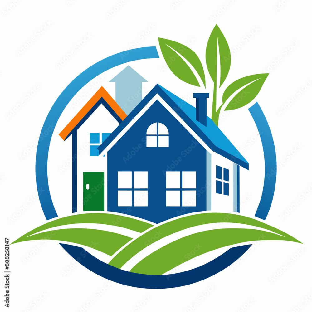 Real estate agency logo icon vector silhouette Real estate agency logo icon vector silhouette