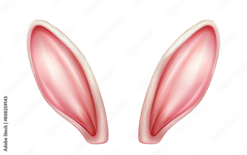 Bunny ears for template on transparent or white background Bunny ears for template on transparent or white background