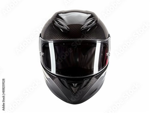 A motorcycle helmet is showcased against a clean white background, isolated and ready for use. With a clipping path included, this image offers flexibility for various design purposes
