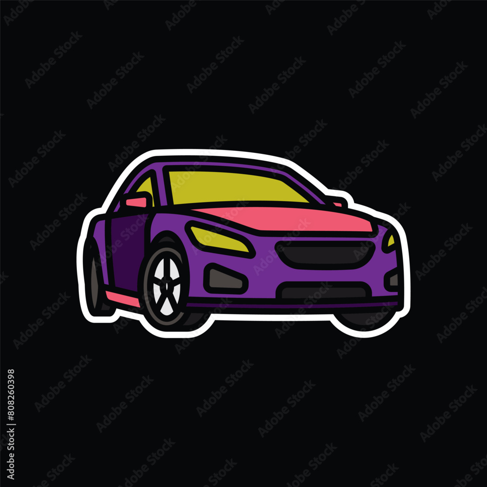 Original vector illustration. A passenger car. A contour icon.