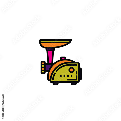 Original vector illustration. The contour icon of the kitchen meat grinder.