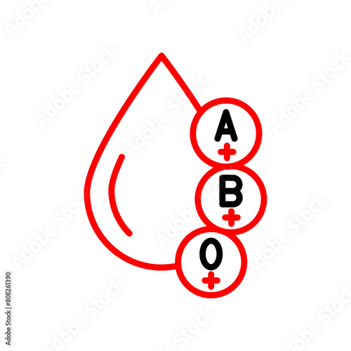 Blood Types  Vector Line Two Color Icon