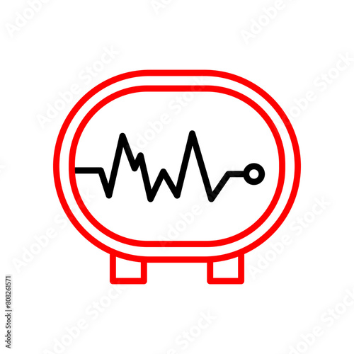 Electrocardiogram  Vector Line Two Color Icon